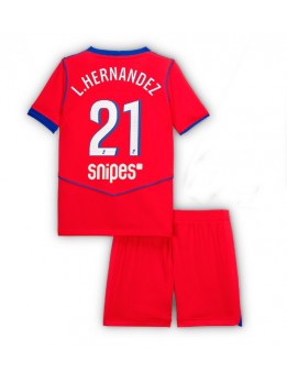 Detské Futbalové oblečenie Paris Saint-Germain Lucas Hernandez #21 2025-26 Krátky Rukáv - Tretina (+ trenírky)